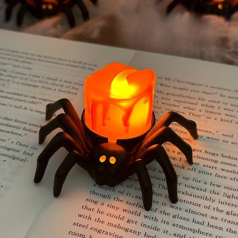 Halloweenowa lampa nocna z motywem pająka