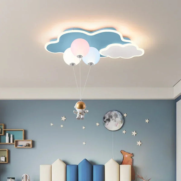 Designerska Lampa LED z Motywem Astronauty i Chmurki
