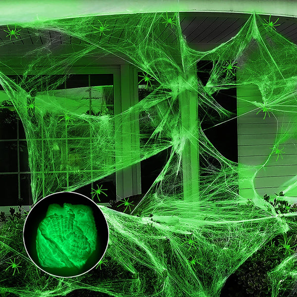 Fluorescencyjne pajęczyny do dekoracji na zewnątrz