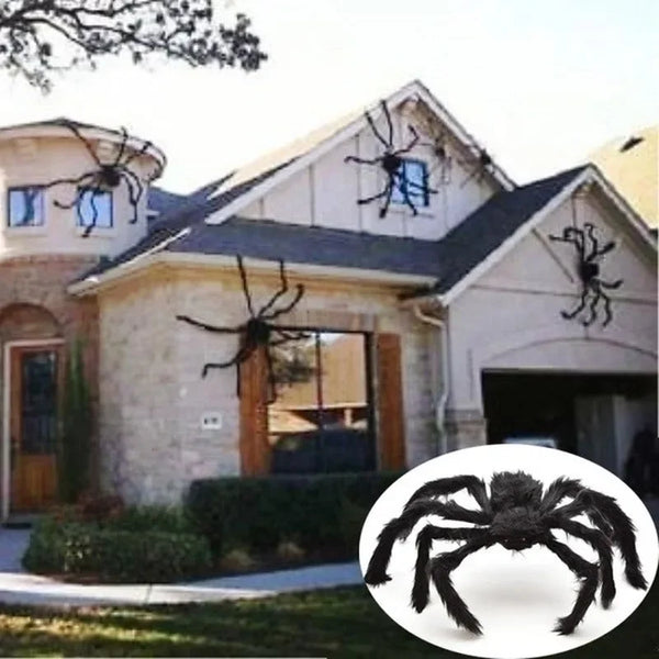 Realistyczny pająk z włochatymi nogami do upiornych dekoracji Halloween na zewnątrz