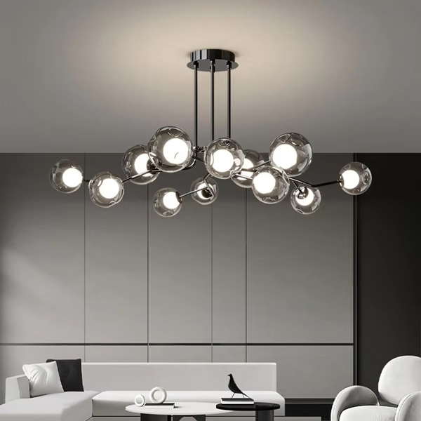 Skandynawska Lampa Sufitowa LED, Szklana, Nowoczesna do Salonu i Jadalni, 120 cm, Miękkie Światło, Uniwersalne Zastosowanie 0