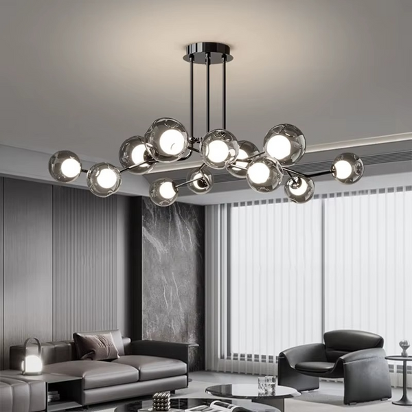 Skandynawska Lampa Sufitowa LED, Szklana, Nowoczesna do Salonu i Jadalni, 120 cm, Miękkie Światło, Uniwersalne Zastosowanie 1