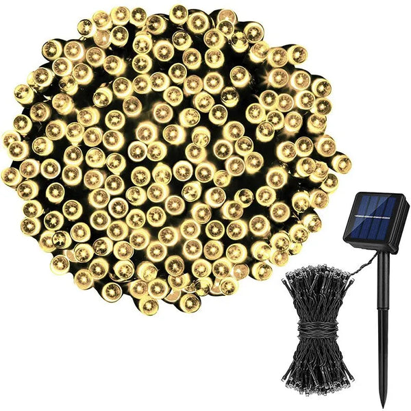Słoneczne LED Lampki Zewnętrzne, Wodoodporne Oświetlenie na Boże Narodzenie, 20/50 LED, Ekologiczne i Efektywne 0
