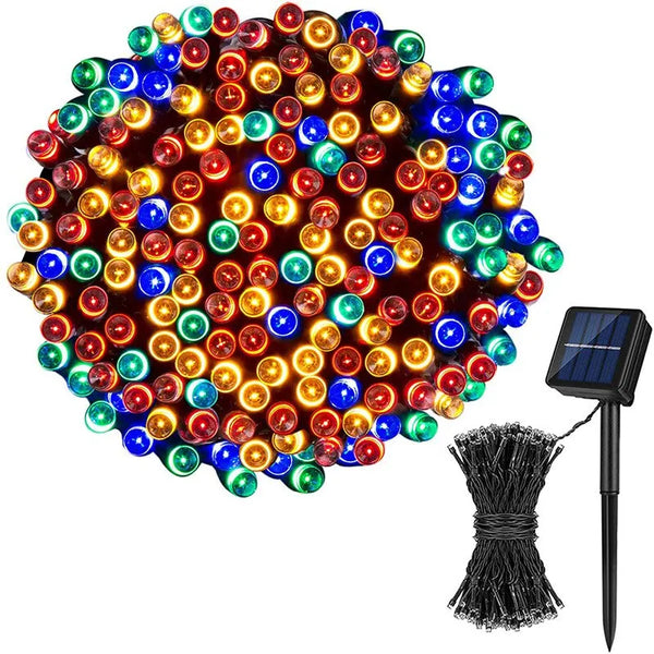 Słoneczne LED Lampki Zewnętrzne, Wodoodporne Oświetlenie na Boże Narodzenie, 20/50 LED, Ekologiczne i Efektywne 1