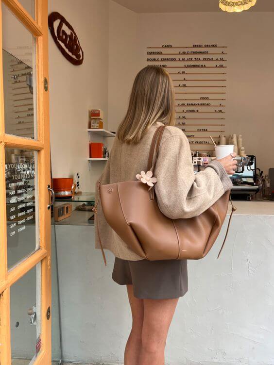 Elegancka Torba Tote z Skóry o Dużej Pojemności