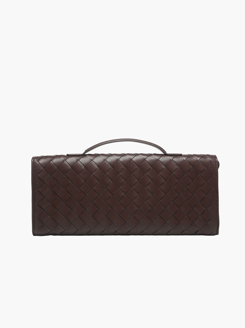 Elegancka Torebka Pleciona z Złotą Klamrą
