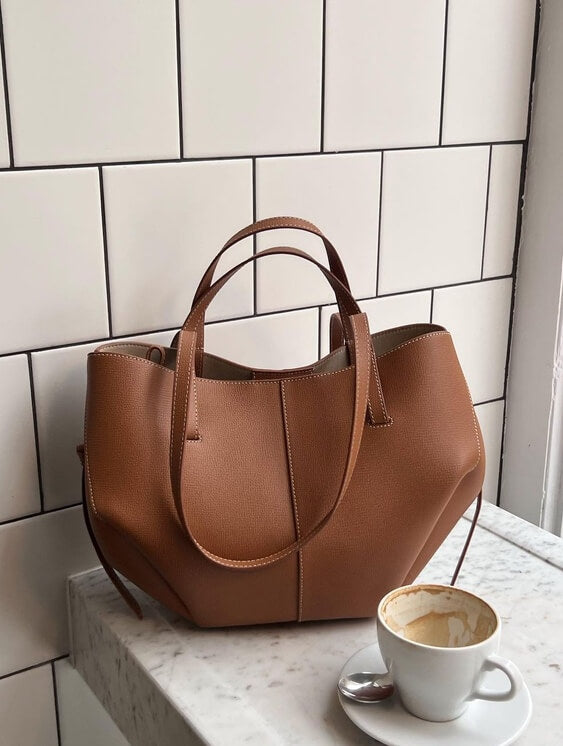 Elegancka Torba Tote z Skóry o Dużej Pojemności
