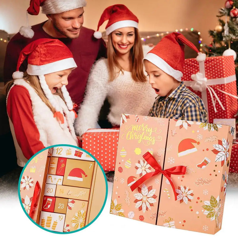 Spersonalizowany kalendarz adwentowy DIY – zestaw pustych pudełek na 24 dni odliczania do Bożego Narodzenia z świątecznym wzorem 4