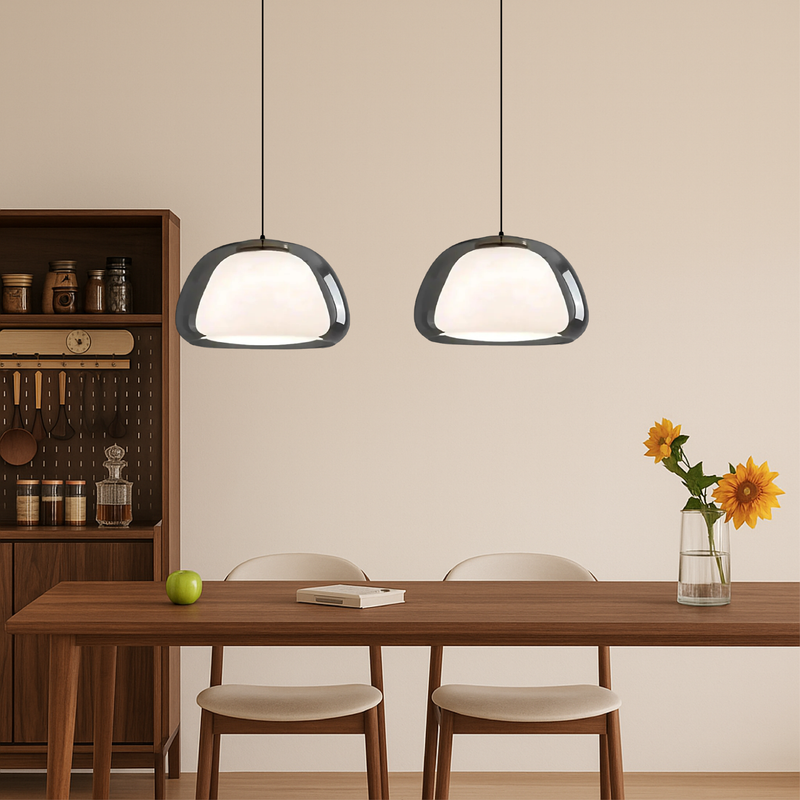Szklana Lampa Wisząca Nombr Jelly – Nowoczesna Lampa nad Stół do Kuchni i Jadalni, Regulowana Wysokość, Miękkie LED Światło 2