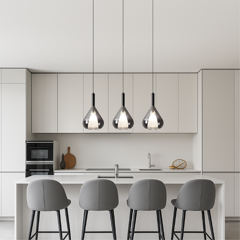Szklana Lampa Wisząca z Regulacją Wysokości – Minimalistyczna Lampa do Salonu i Nad Stół, Ciepłe Światło LED 5