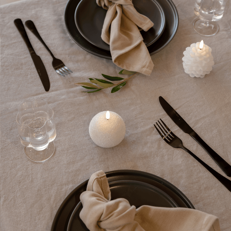 Świeca Bezpłomieniowa Wzór Zimowy Akcent z Ozdobnym Brokatem