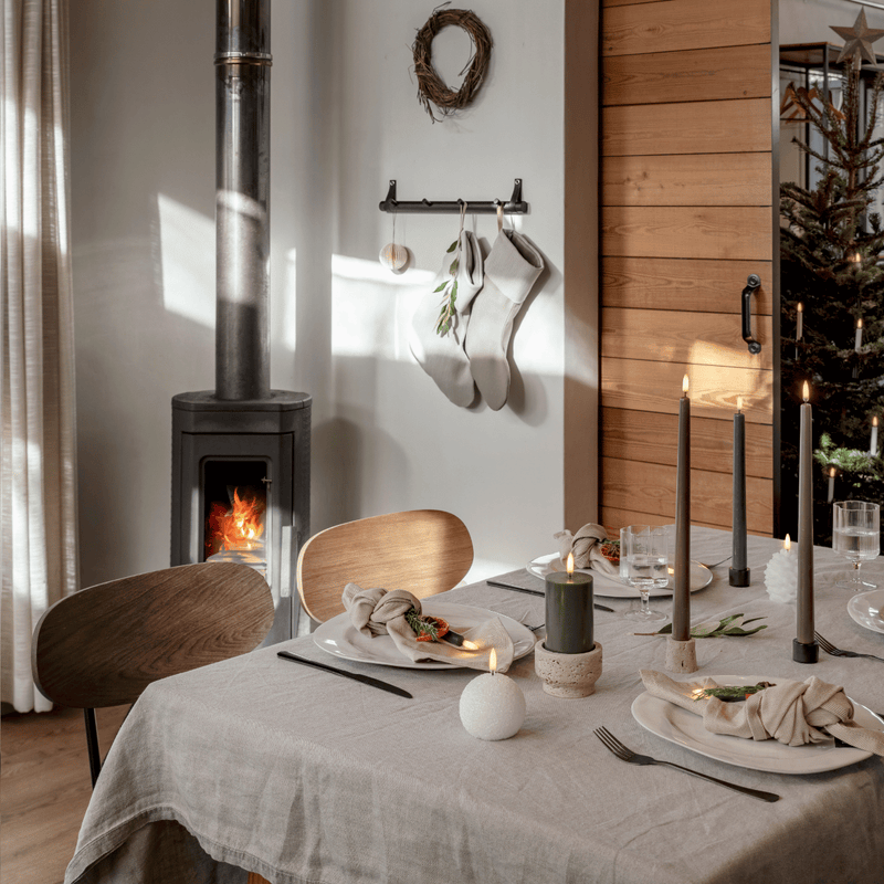 Świeca Bezpłomieniowa Wzór Zimowy Akcent z Ozdobnym Brokatem