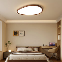 Ultra Cienka Lampa Sufitowa LED z Ciemnego Drewna do Salonu i Sypialni – Nowoczesny Design, 55 cm x 40 cm 0