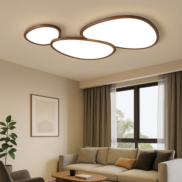 Ultra Cienka Lampa Sufitowa LED z Ciemnego Drewna do Salonu i Sypialni – Nowoczesny Design, 55 cm x 40 cm 1