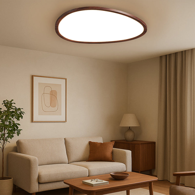 Ultra Cienka Lampa Sufitowa LED z Ciemnego Drewna do Salonu i Sypialni – Nowoczesny Design, 55 cm x 40 cm 2