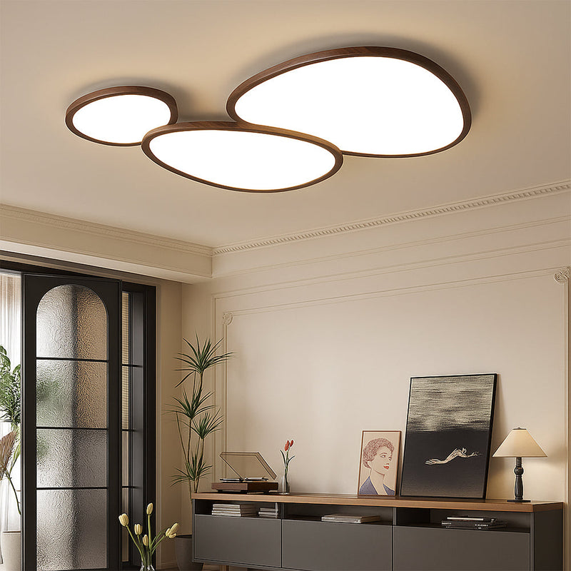 Ultra Cienka Lampa Sufitowa LED z Ciemnego Drewna do Salonu i Sypialni – Nowoczesny Design, 55 cm x 40 cm 3