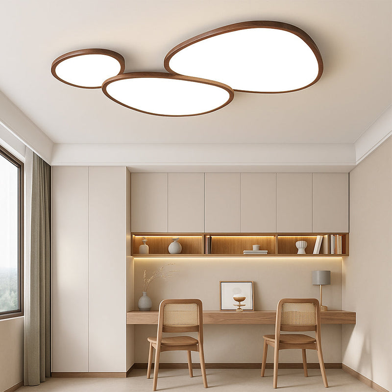 Ultra Cienka Lampa Sufitowa LED z Ciemnego Drewna do Salonu i Sypialni – Nowoczesny Design, 55 cm x 40 cm 4