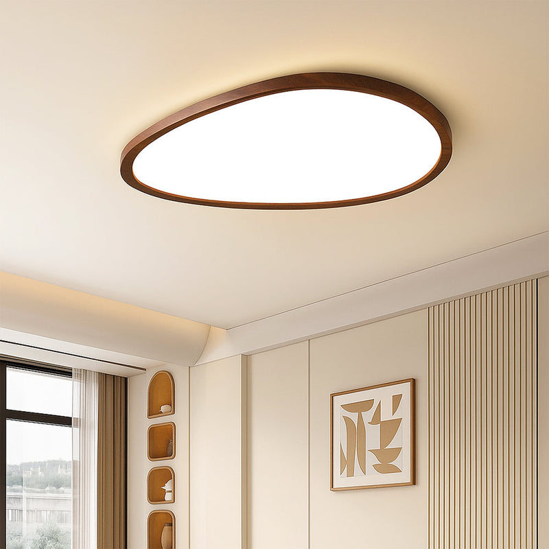 Ultra Cienka Lampa Sufitowa LED z Ciemnego Drewna do Salonu i Sypialni – Nowoczesny Design, 55 cm x 40 cm 5