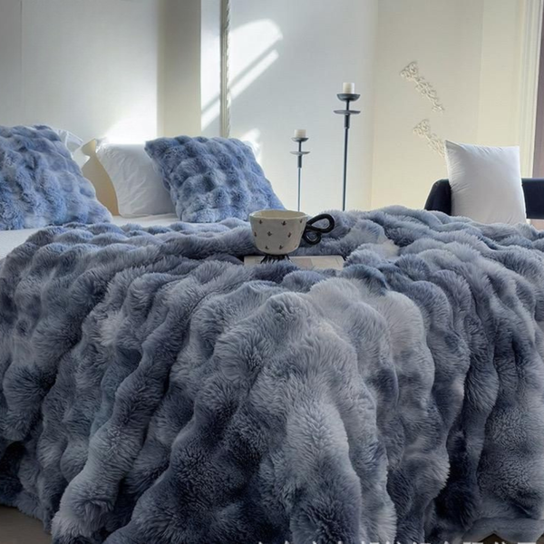 Ultramiękki koc termiczny Tie-Dye 180 x 200 cm – idealny na sofę i łóżko, miękki materiał Minky, można prać w pralce 0