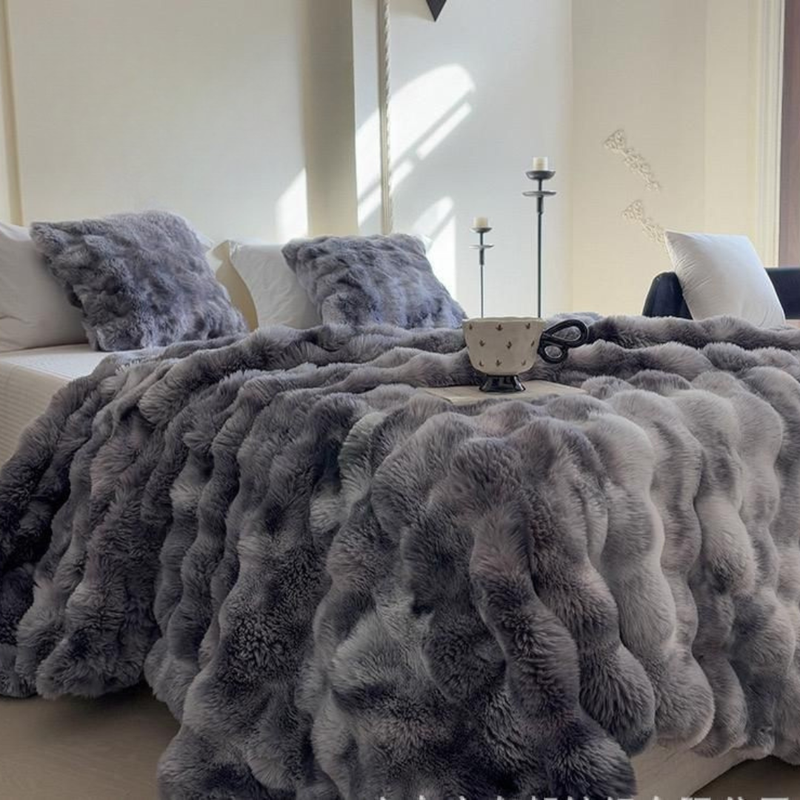 Ultramiękki koc termiczny Tie-Dye 180 x 200 cm – idealny na sofę i łóżko, miękki materiał Minky, można prać w pralce 3