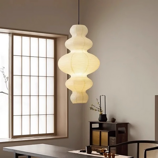 Wielowarstwowa Lampa Wisząca z Papieru Ryżowego do Salonu i Jadalni z Ciepłym Światłem LED – Minimalistyczny Design 45 cm 1