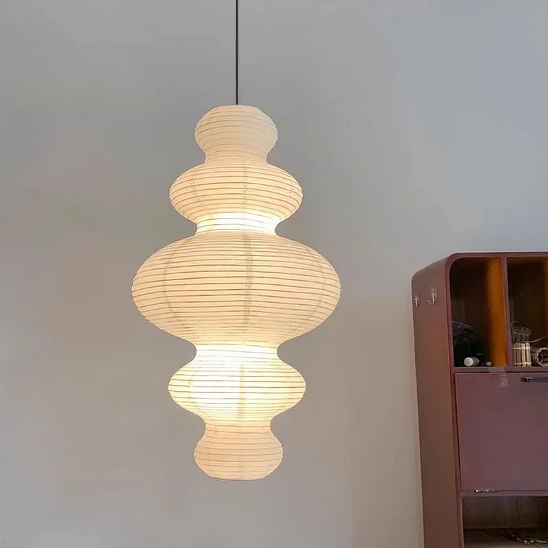 Wielowarstwowa Lampa Wisząca z Papieru Ryżowego do Salonu i Jadalni z Ciepłym Światłem LED – Minimalistyczny Design 45 cm 3
