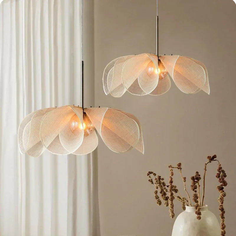 Wisząca lampa w stylu vintage z tkaniny – Regulowana długość 150 cm, ciepłe światło LED 2