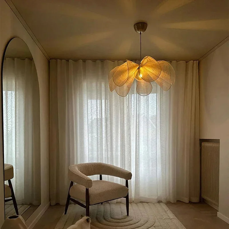 Wisząca lampa w stylu vintage z tkaniny – Regulowana długość 150 cm, ciepłe światło LED 3