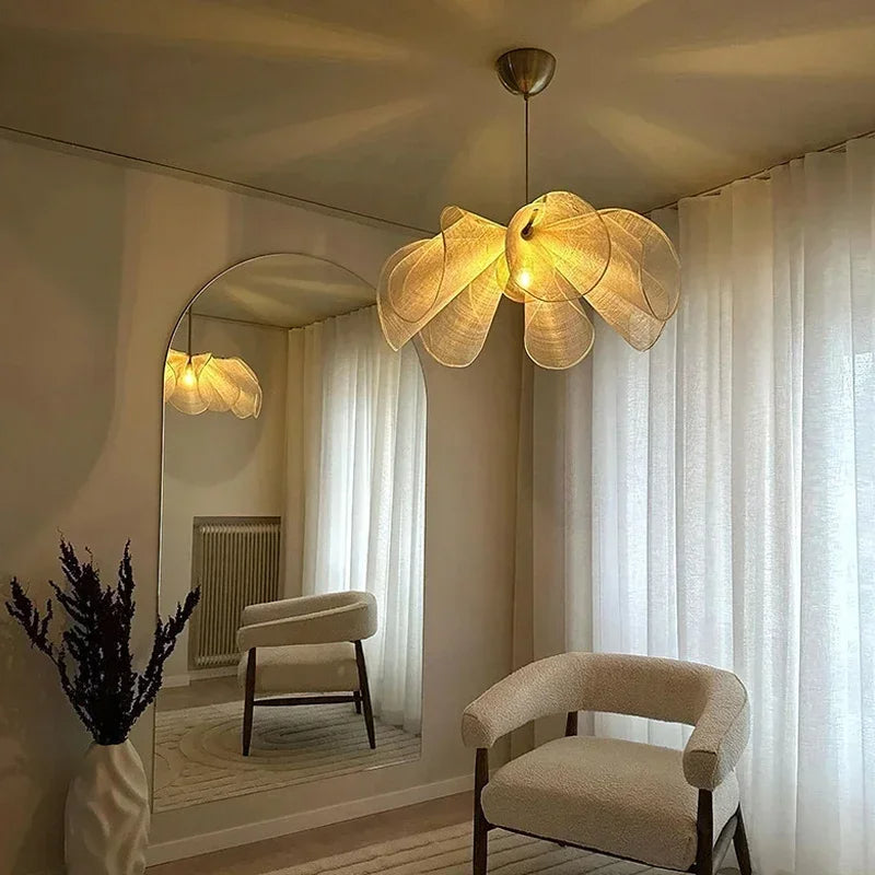 Wisząca lampa w stylu vintage z tkaniny – Regulowana długość 150 cm, ciepłe światło LED 4