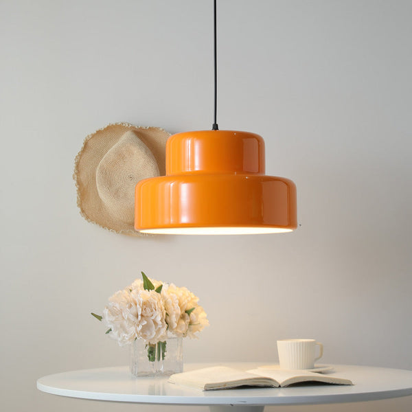 Włoska Lampa Wisząca Bauhaus w Kolorze Pomarańczowym – Nowoczesny Design z Retro Akcentem 0