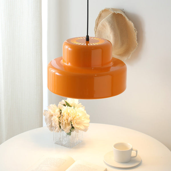 Włoska Lampa Wisząca Bauhaus w Kolorze Pomarańczowym – Nowoczesny Design z Retro Akcentem 1