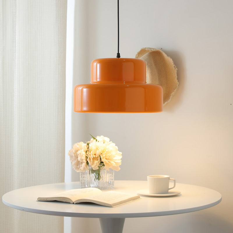 Włoska Lampa Wisząca Bauhaus w Kolorze Pomarańczowym – Nowoczesny Design z Retro Akcentem 2