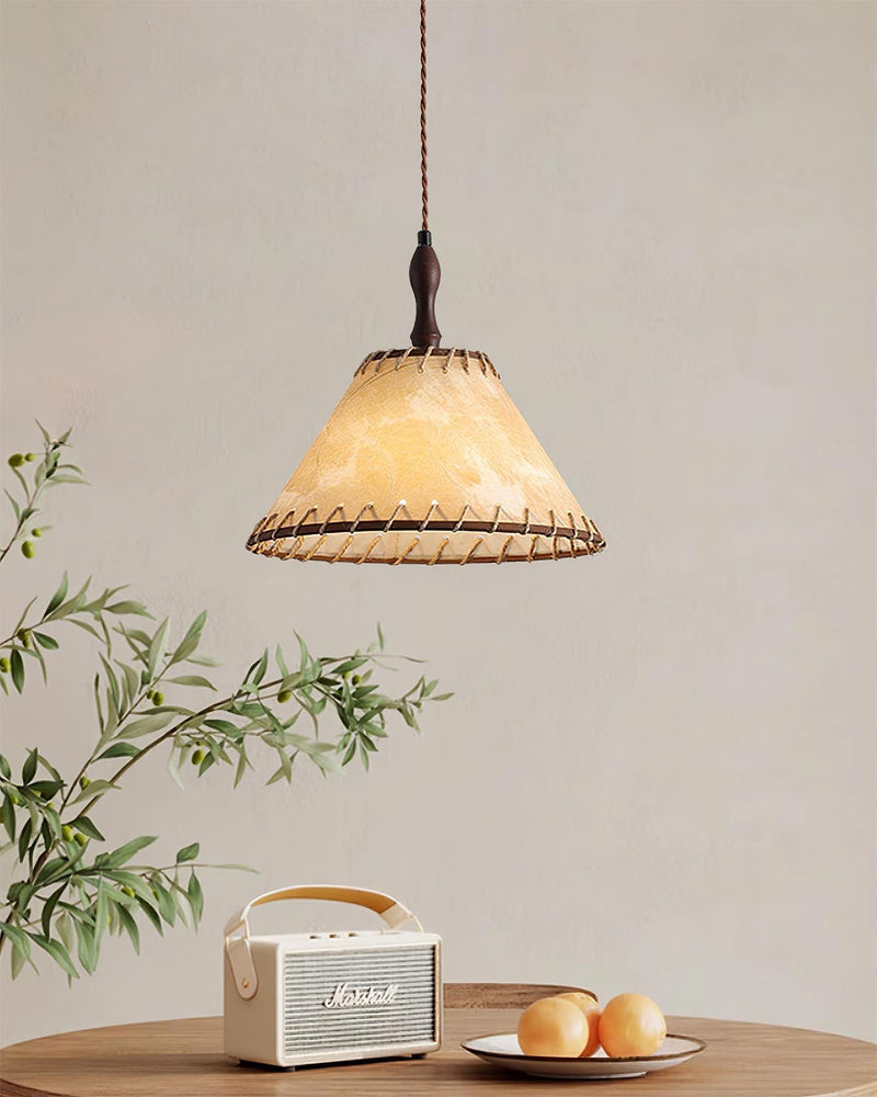 Nowoczesna Lampa Wisząca z Drewna w Stylu Nature