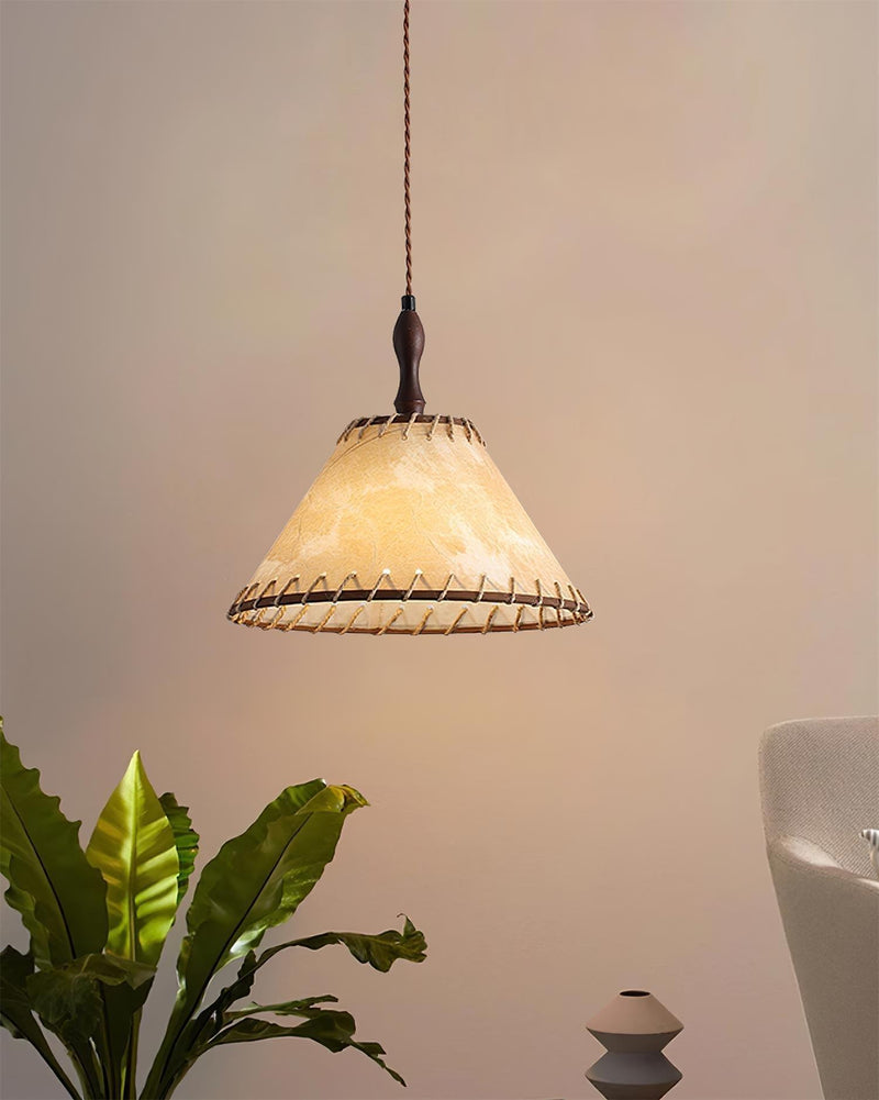 Nowoczesna Lampa Wisząca z Drewna w Stylu Nature