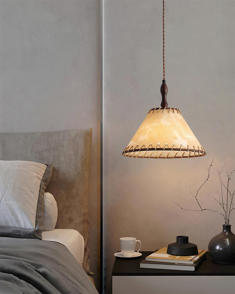 Nowoczesna Lampa Wisząca z Drewna w Stylu Nature