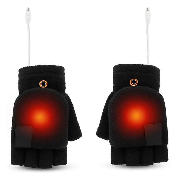 Zimowe Rękawiczki Bez Palców z Ogrzewaniem Elektrycznym USB – Miękkie, Oddychające, Idealne do Urządzeń Dotykowych 0