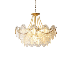 Żyrandol Kryształowy z Regulowaną Wysokością – Elegancki Żyrandol do Salonu i Jadalni, Metal i Szkło, Średnica 50/60 cm 0