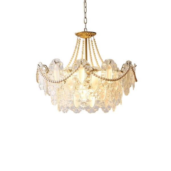 Żyrandol Kryształowy z Regulowaną Wysokością – Elegancki Żyrandol do Salonu i Jadalni, Metal i Szkło, Średnica 50/60 cm 0