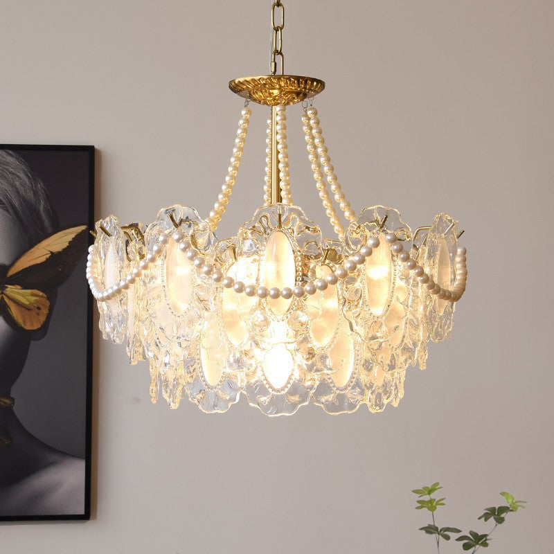 Żyrandol Kryształowy z Regulowaną Wysokością – Elegancki Żyrandol do Salonu i Jadalni, Metal i Szkło, Średnica 50/60 cm 3