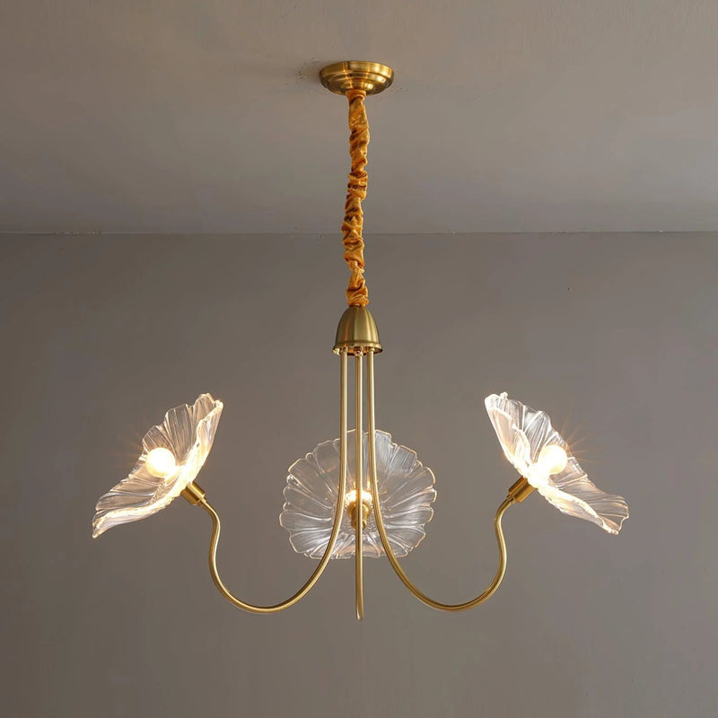 Żyrandol Lotus Leaf z Regulacją Wysokości – Elegancki Żyrandol do Salonu i Jadalni z Miękkim Światłem LED 0