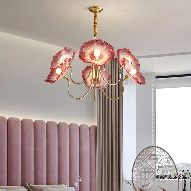 Żyrandol Lotus Leaf z Regulacją Wysokości – Elegancki Żyrandol do Salonu i Jadalni z Miękkim Światłem LED 2