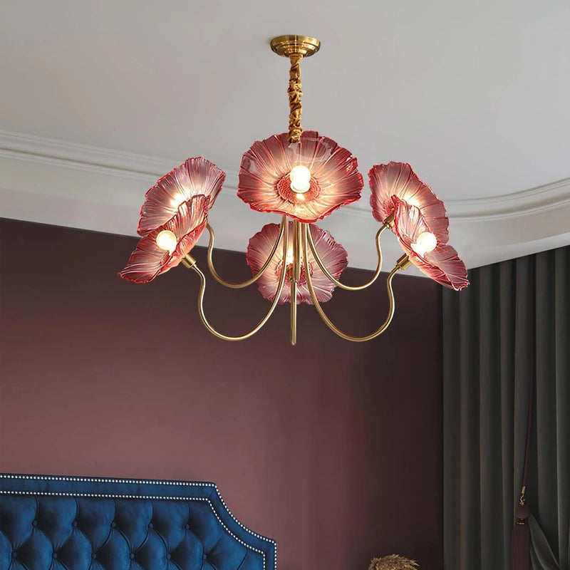 Żyrandol Lotus Leaf z Regulacją Wysokości – Elegancki Żyrandol do Salonu i Jadalni z Miękkim Światłem LED 4