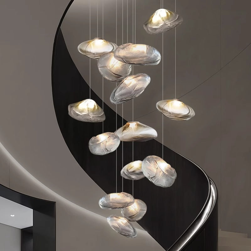 Żyrandol Szklany Nordic Villa do Salonu i Jadalni – Elegancki Design, Metal i Szkło, Oświetlenie LED, Średnica 60 cm 4
