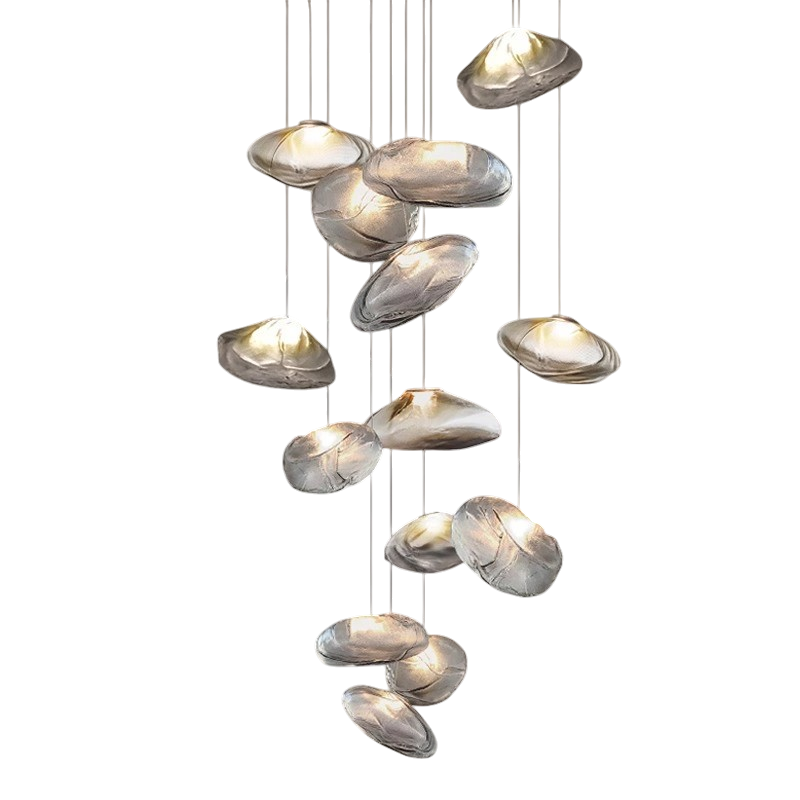 Żyrandol Szklany Nordic Villa do Salonu i Jadalni – Elegancki Design, Metal i Szkło, Oświetlenie LED, Średnica 60 cm 5