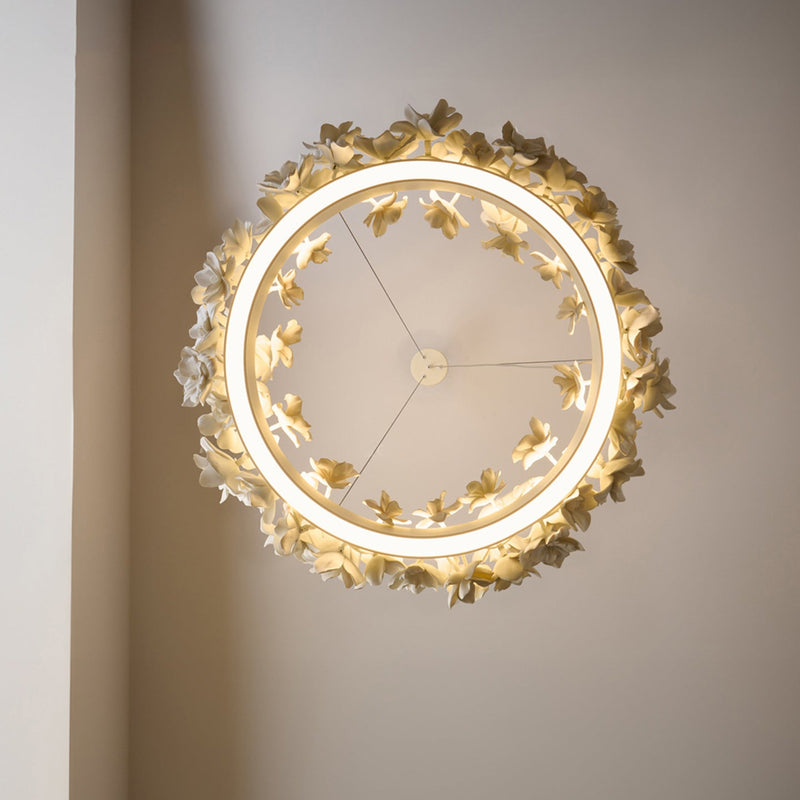 Żyrandol ceramiczny z kwiatami – Elegancki i regulowany do jadalni i foyer 4