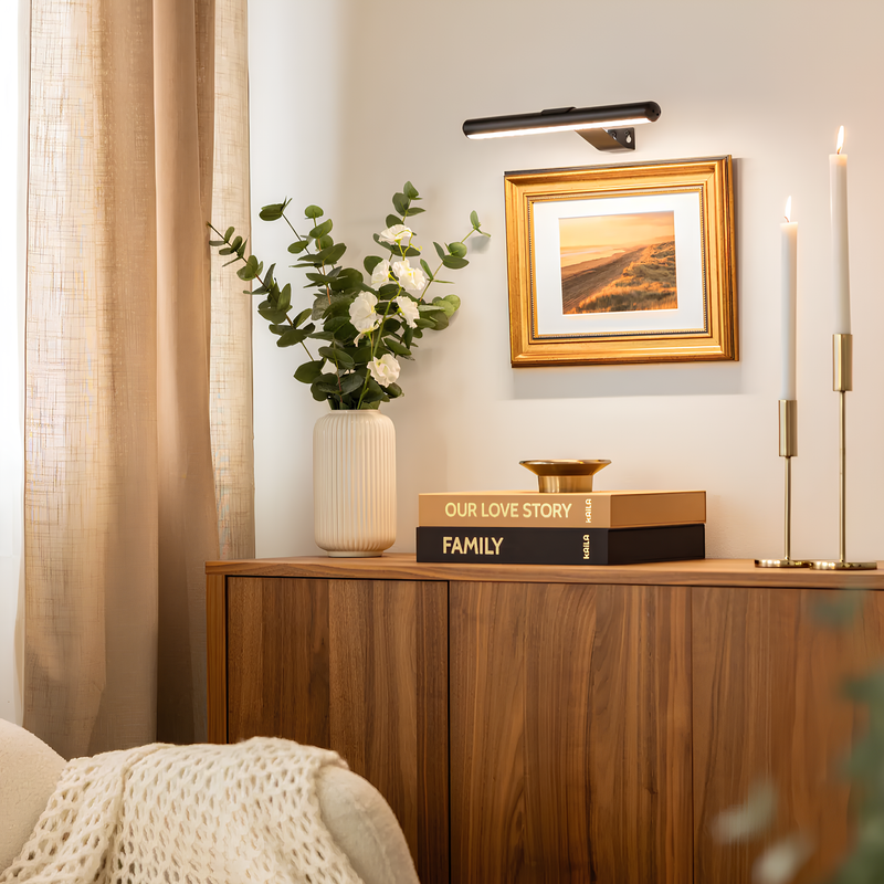 Oświetlenie obrazów z funkcją ładowania elegancka lampa ścienna