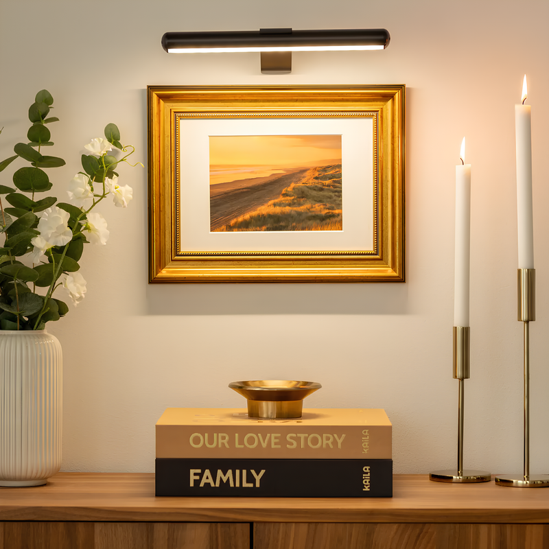 Oświetlenie obrazów z funkcją ładowania elegancka lampa ścienna