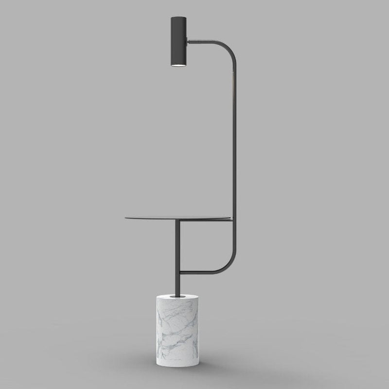 Lampa podłogowa LED o eleganckim marmurowym wykończeniu