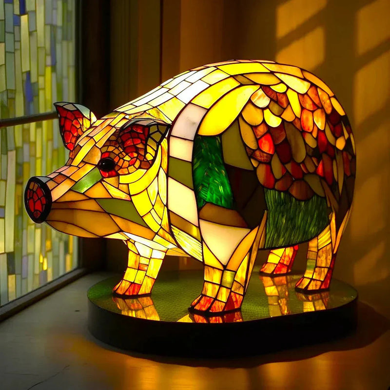 Artystyczna lampa sufitowa z motywem zwierzęcym wykonanym ze szkła
