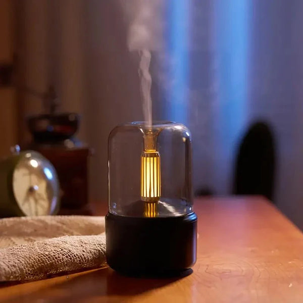 Nowoczesny Dyfuzor LED z Płomieniem i Olejkami